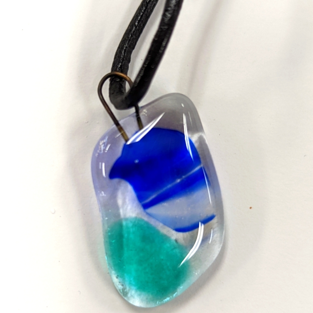 Fused glass pendant handmade